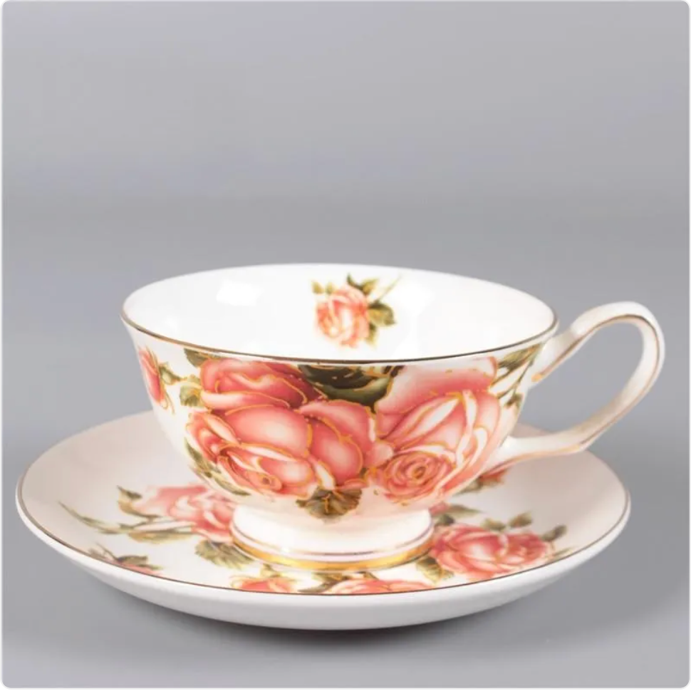 Elegant Bone China Tea & Coffee Cup with Saucer